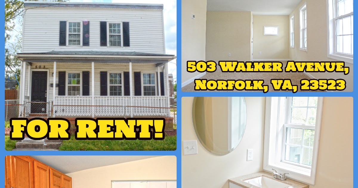 B and K Properties READY TO RENT! 503 Walker Ave, Norfolk, VA, 23523