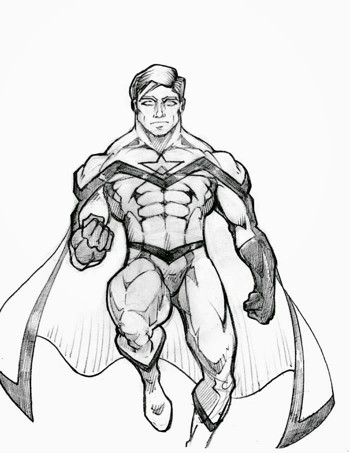 Superhero Pencil Drawing