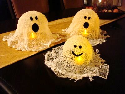 Preschool Crafts for Kids*: Halloween Cheese Cloth Ghosts Craft