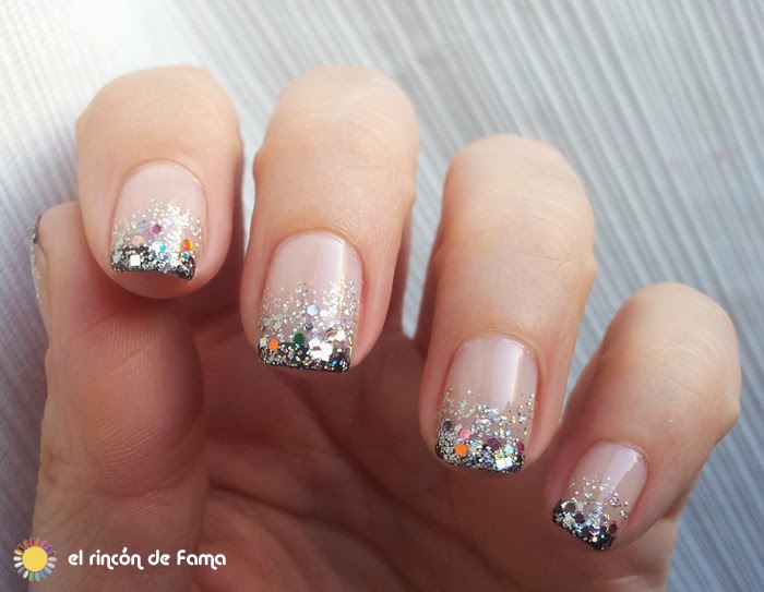 NAIL ART DEGRADADO CON GLITTER