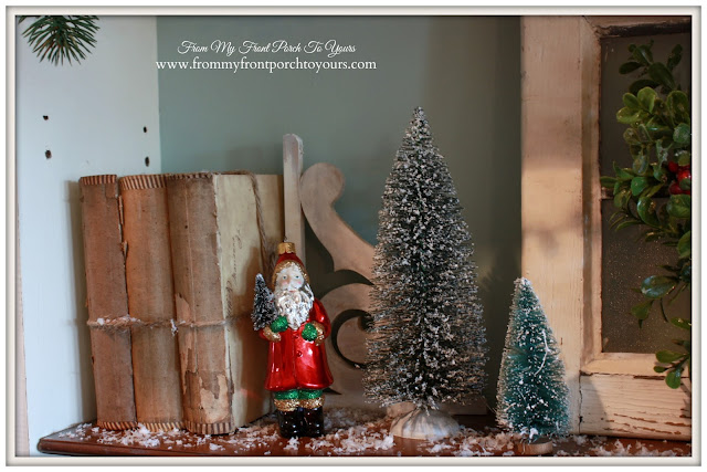 Vintage-Farmhouse- Christmas-Secretary-Vignettes-Bottlebrush Tree-A Merry little Christmas- From My Front Porch To Yours
