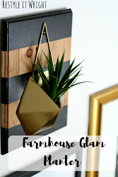 glam farmhouse planter wall diy