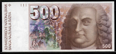 foreign money currency Switzerland imsges 500 Swiss Francs banknote