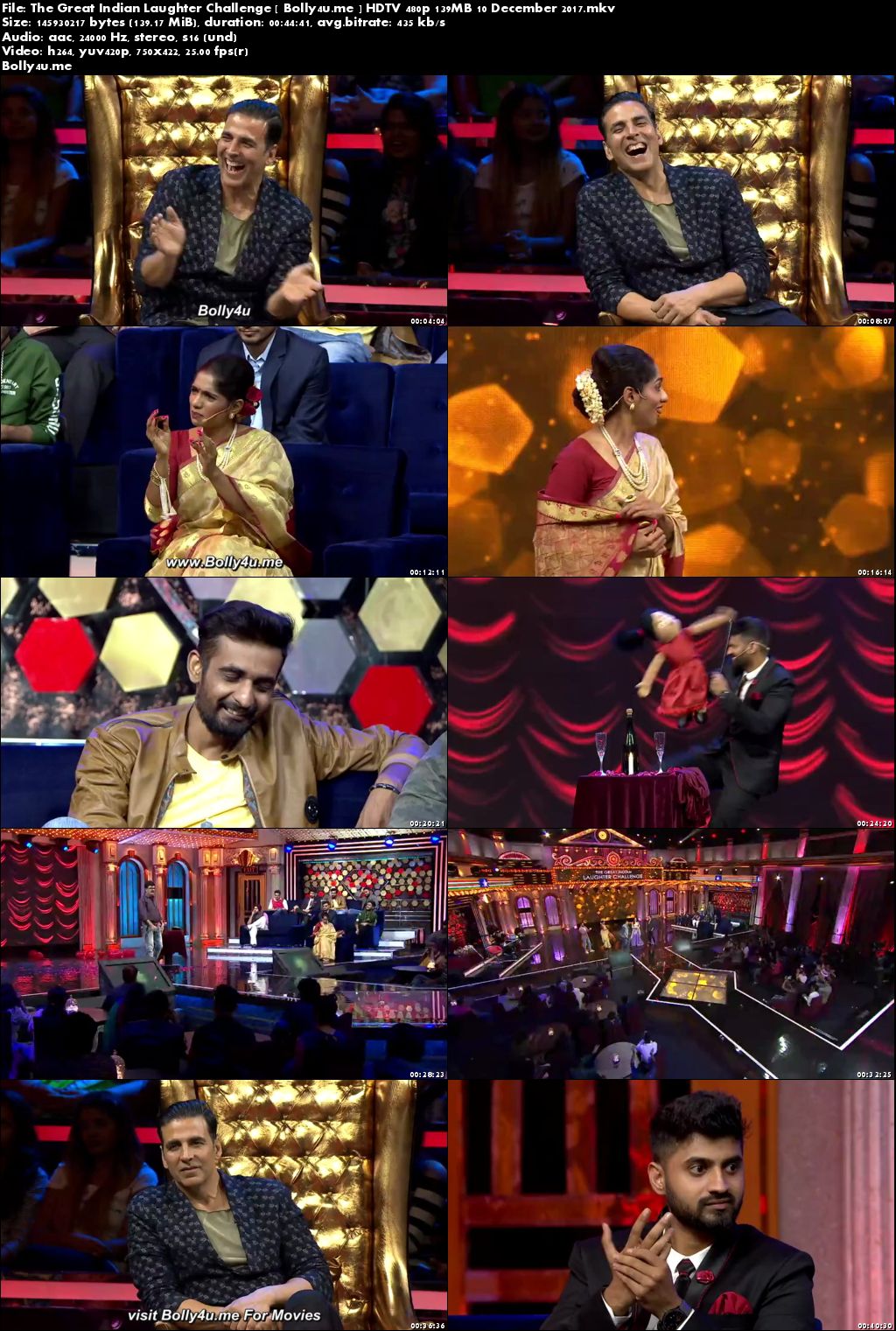 The Great Indian Laughter Challenge HDTV 480p 140MB 10 Dec 2017 Download