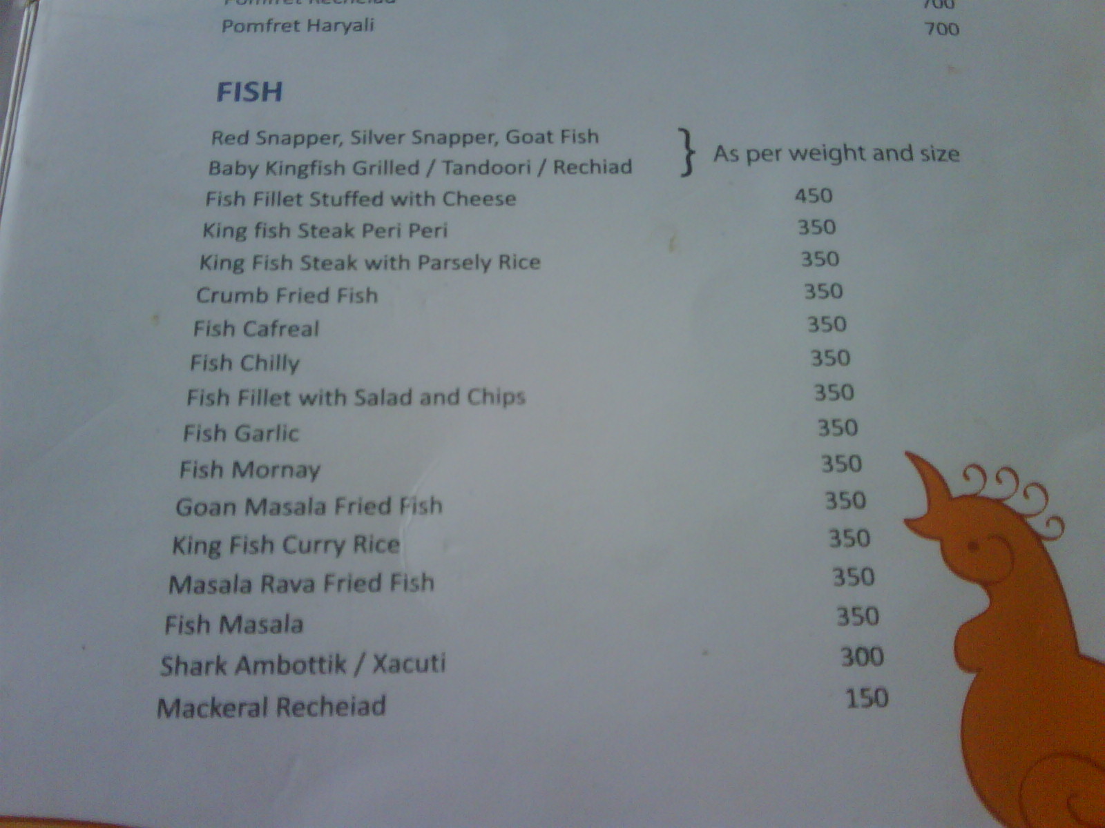 Travel and food tales Goa Food, Menus Calangute