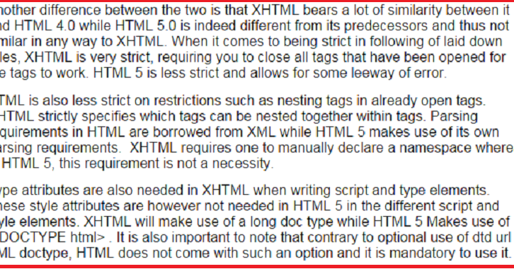Difference between XHTML and HTML-Responsive Template ( With Html 5 And ...