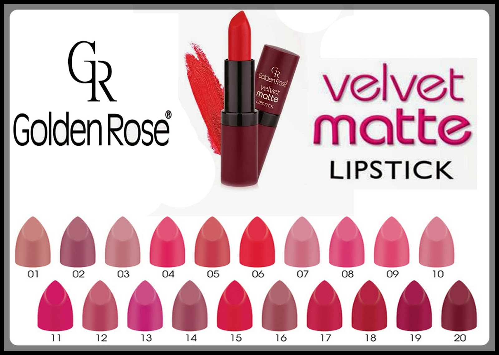 GOLDEN ROSE VELVET MATTE LIPSTICK 10 & 15 The Lipstick Bar