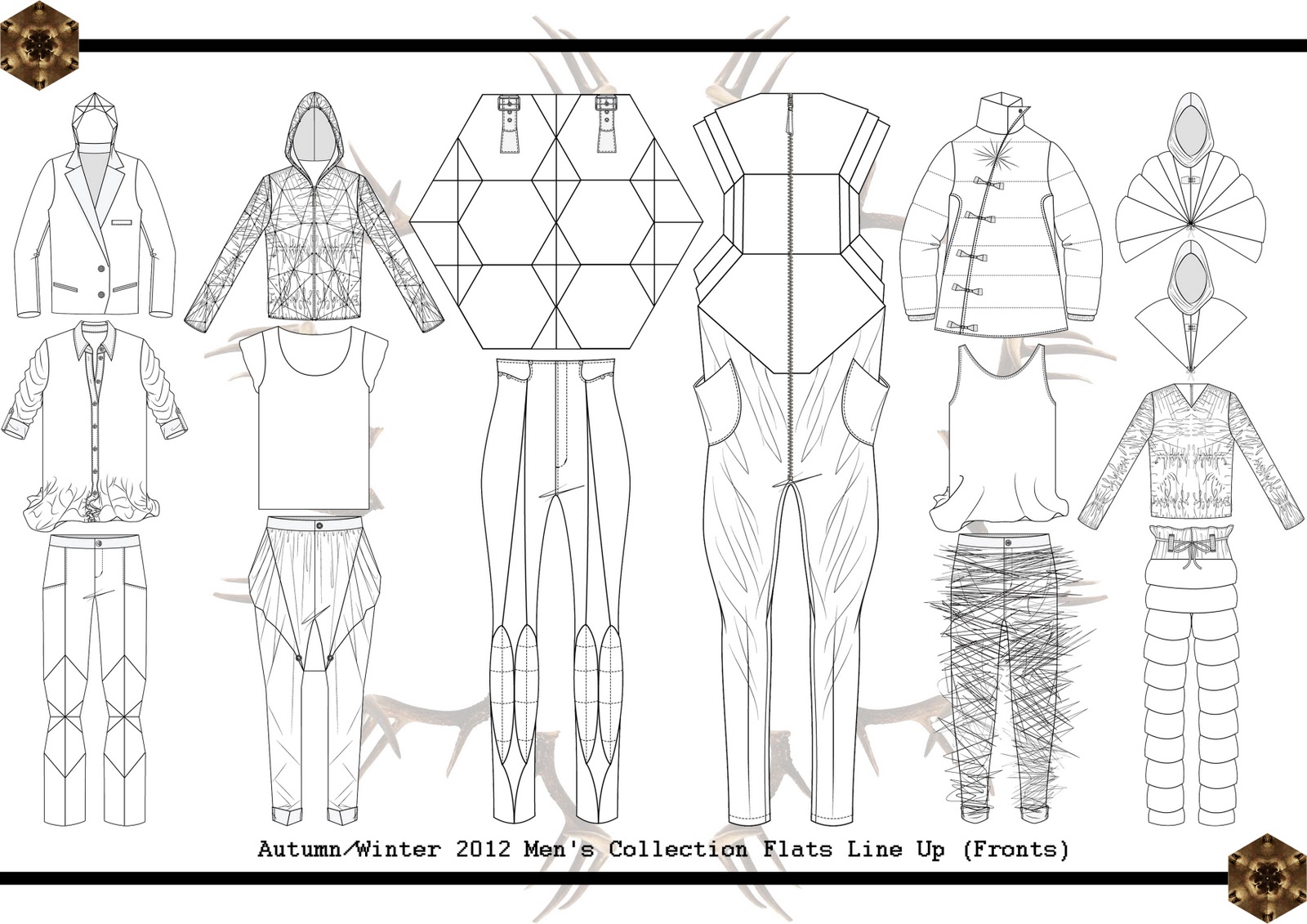 Scott Rennie: A/W 2012 Collection Final Line Up & Flat Drawings Line Up