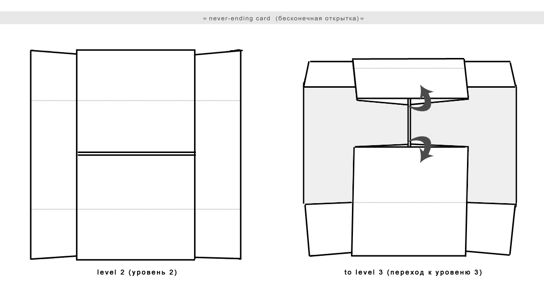 Бесконечная открытка из бумаги схема