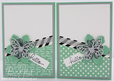 Mint and Silver Hello Card using supplies from Stampin' Up! UK
