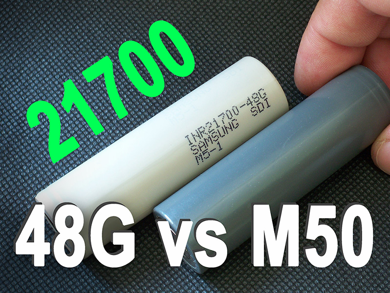 Li-ion 21700: LG M50 5000mAh vs Samsung 48G 4800mAh discharge capacity test