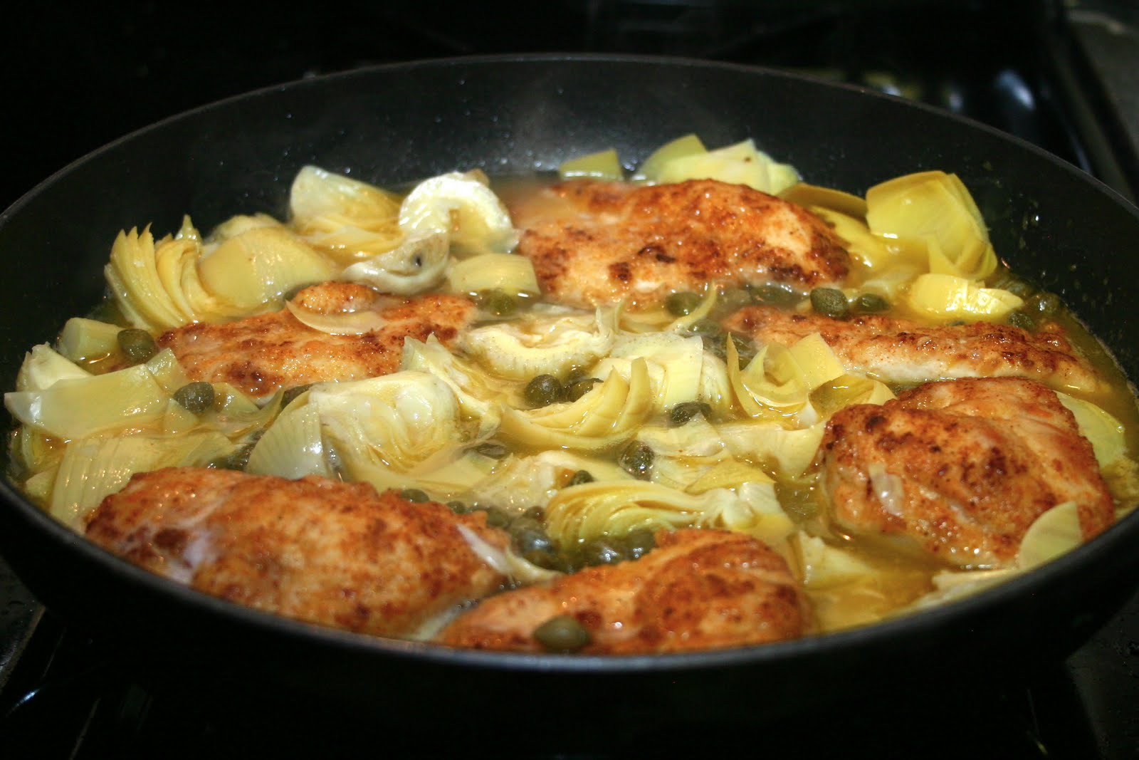 Food, Wine, and Home: Lemon Chicken with Artichokes & Capers: gourmet