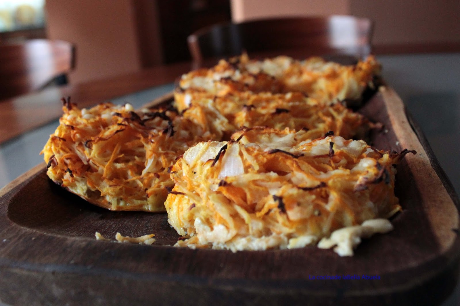 La cocina de la Bella Abuela TORTILLA DE PAPA, ZAPALLO Y ZANAHORIA