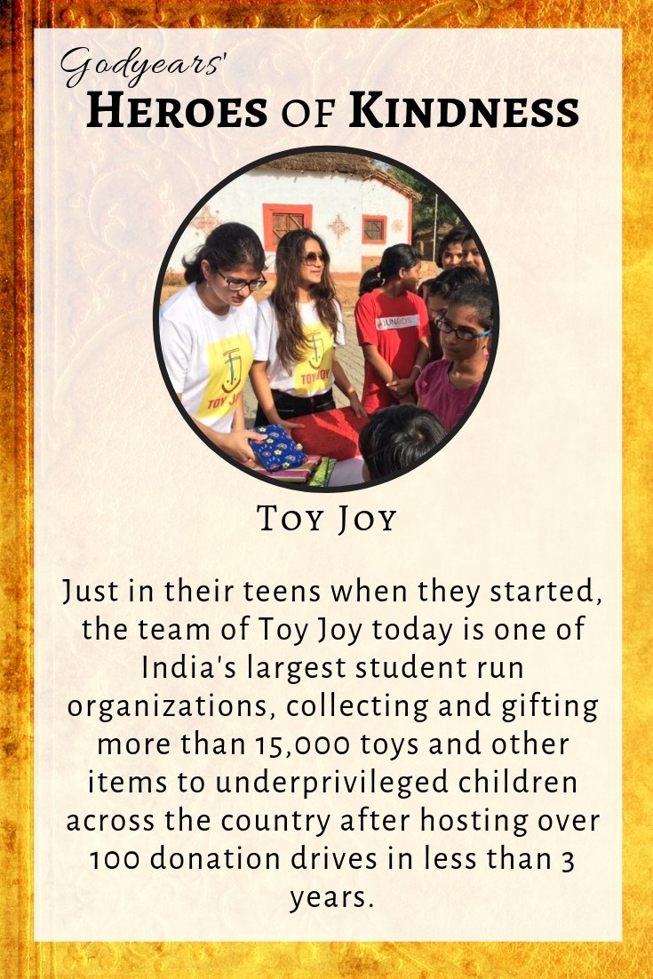 Student run organization Toy Joy has collected and gifted over 15,000 toys to underprivileged children across India.