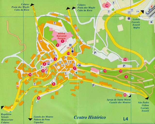 Mapa do centro histórico de Sintra