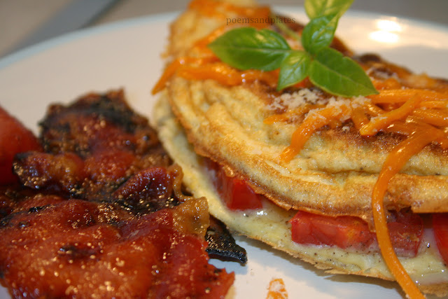 Prosciutto and Parmigiano Reggiano Omelet with Glazed Bacon
