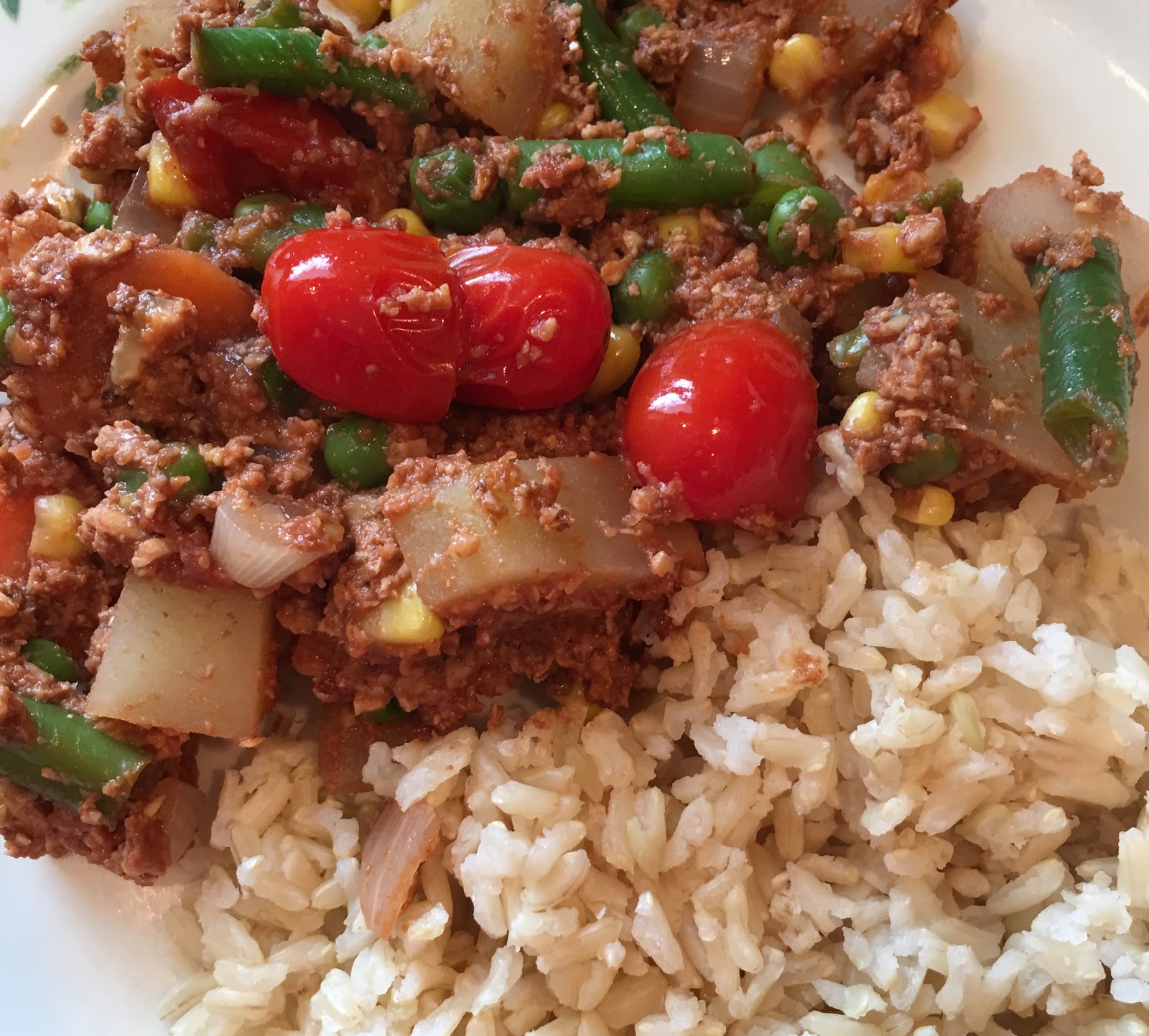 Lulu Cooks and Tells Vegan Picadillo Using Cauliflower Walnut Meat