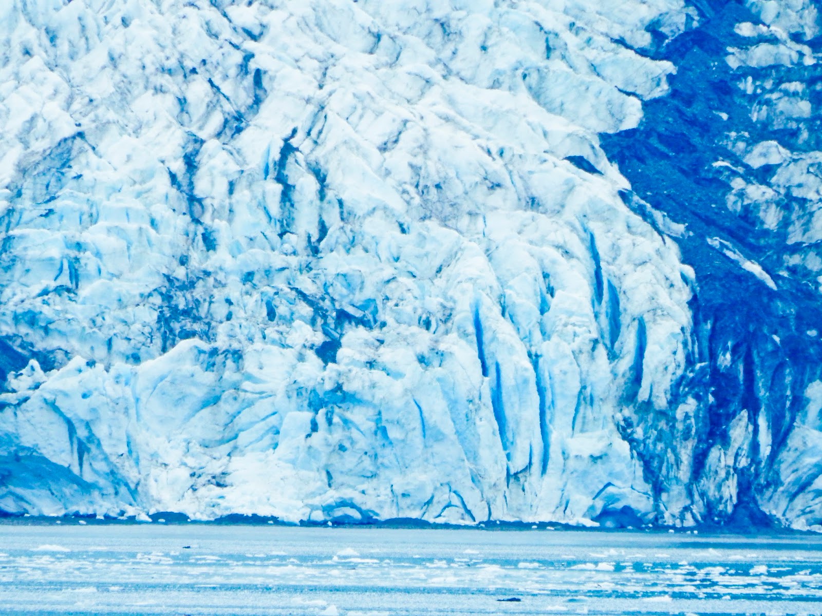 Walking Arizona Glacier Ice is Blue