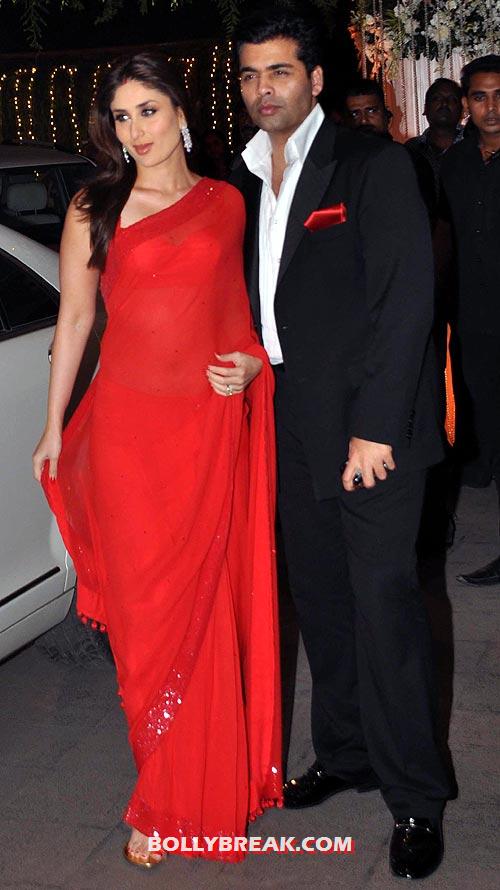 Kareena Kapoor and Karan Johar - Rohit Shetty's sister's reception pics