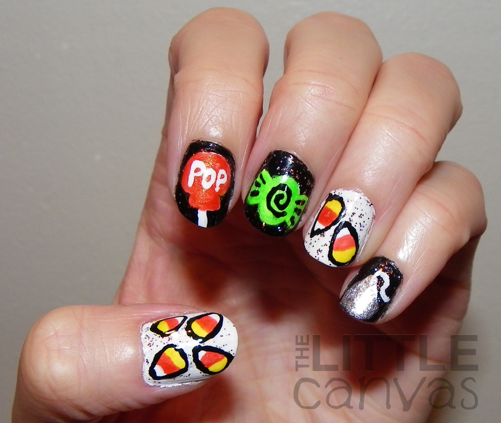 Halloween Candy Manicure The Little Canvas