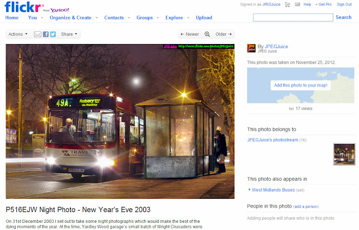 The Flickr interface circa 2012