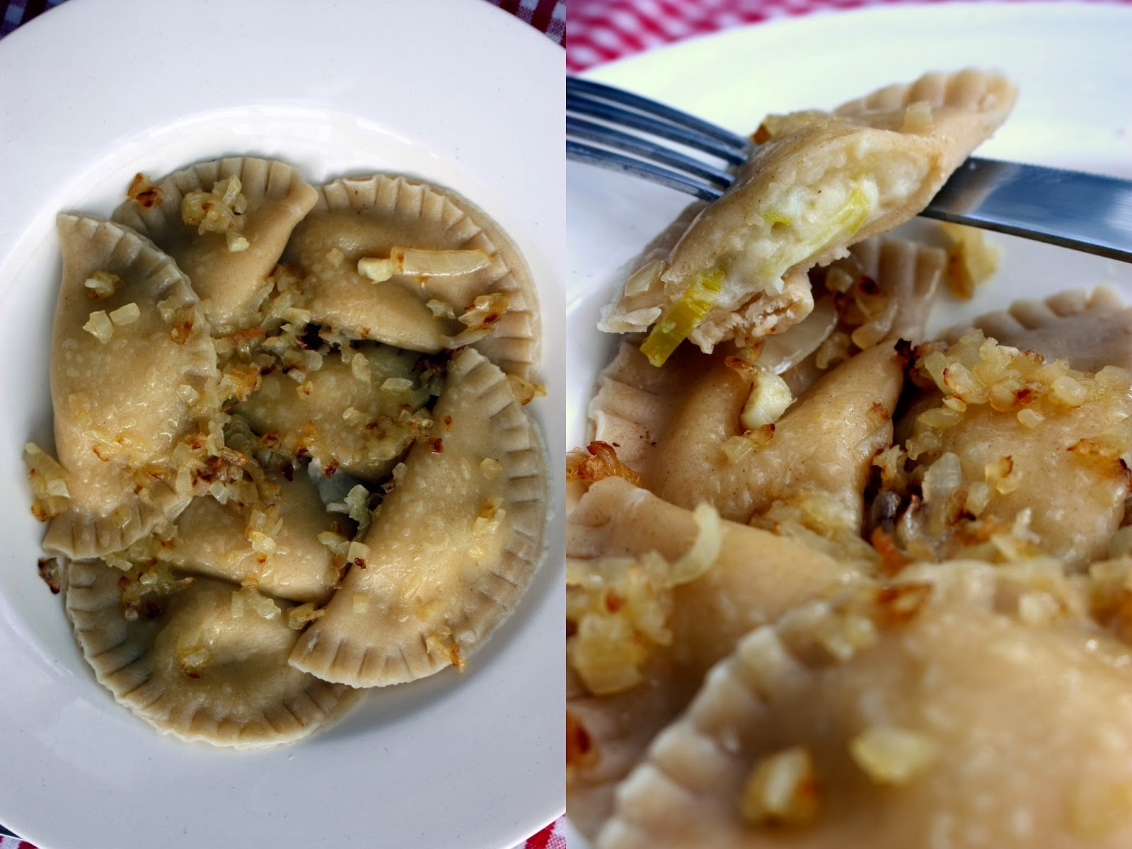 Giuggiola is cooking Pierogi. Raviolis polacos.