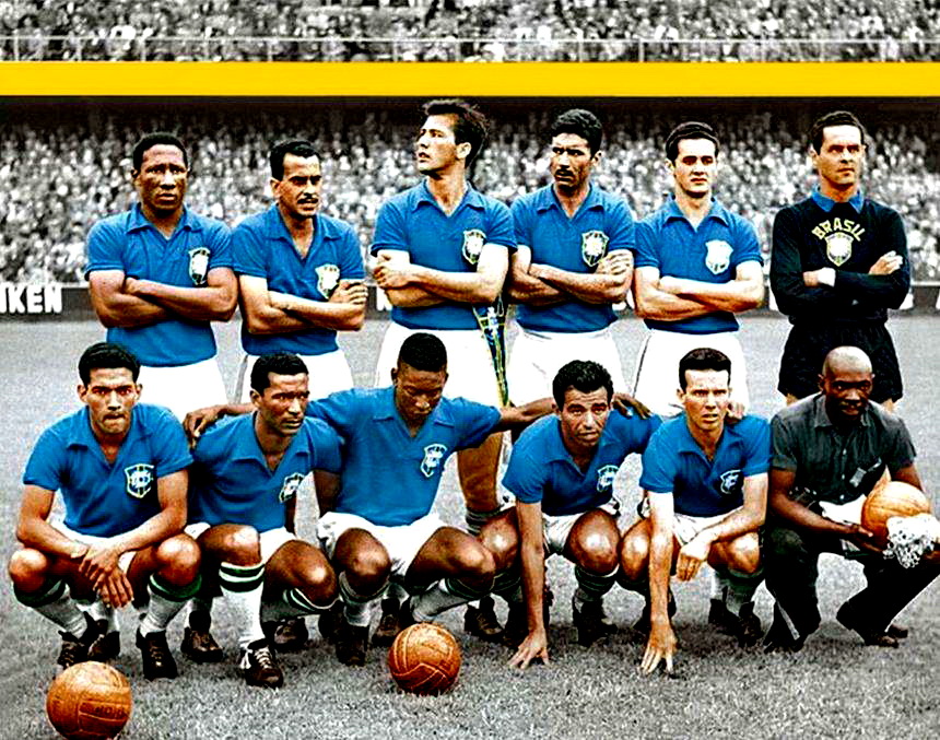 SELECCIÓN DE BRASIL contra Suecia 29/06/1958 Campeón del Mundo