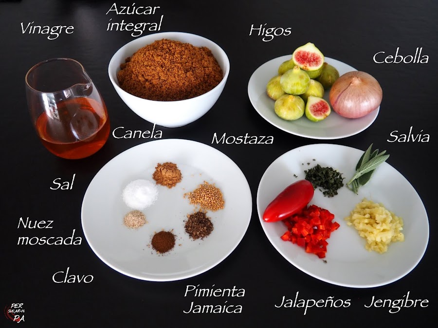 Chutney de higos y cebolla, aromatizado con hierbas y especias