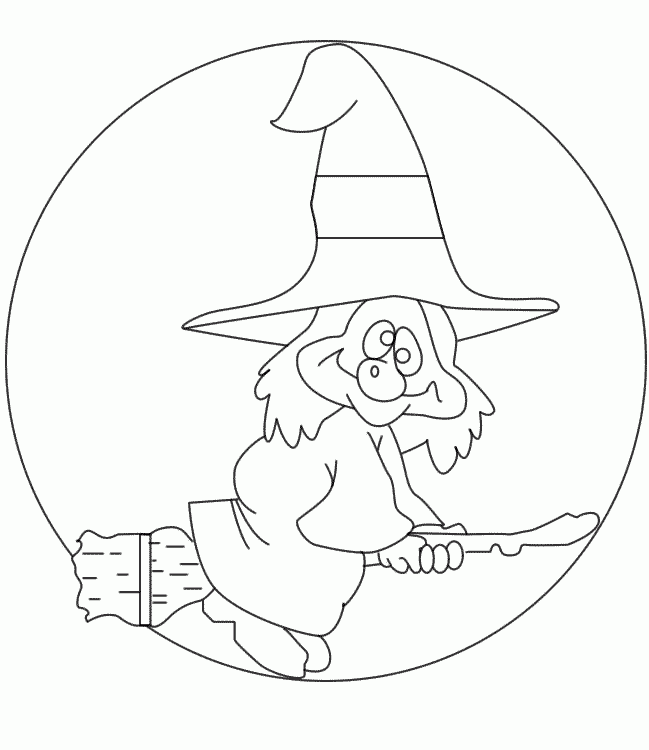 Desenho de Bruxa Feia do Dia das Bruxas para colorir
