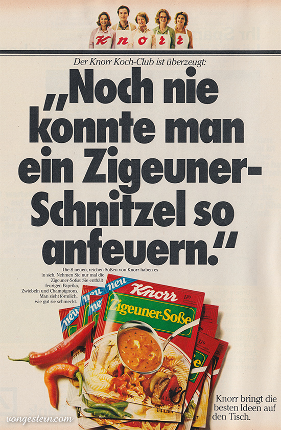 vongestern Blog: Knorr Zigeuner-Soße (1980)