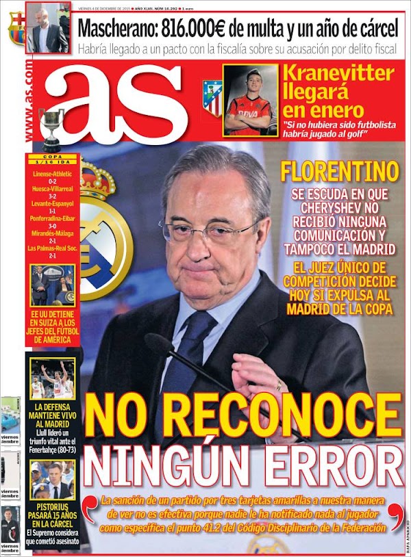 Real Madrid, AS: "No reconoce ningún error"