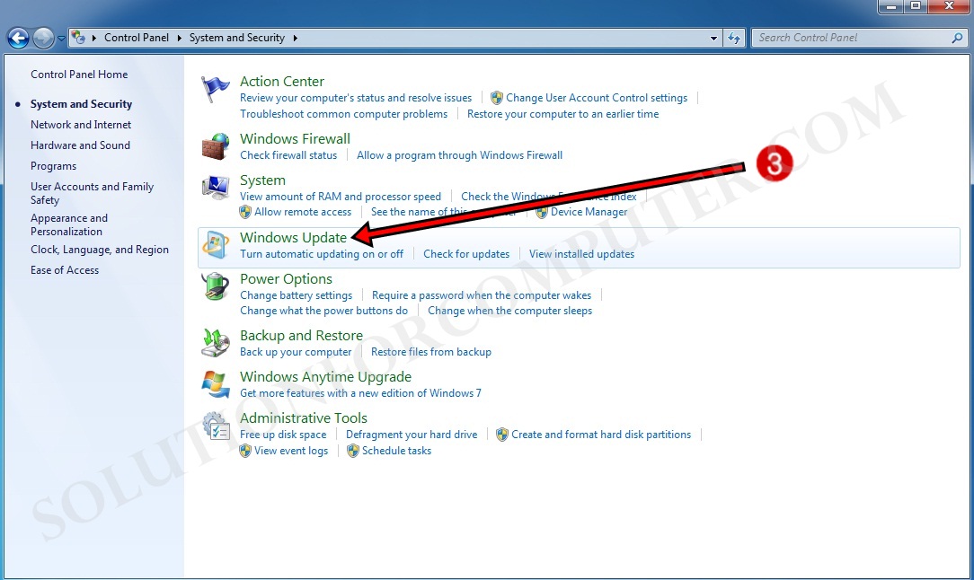 How to turn off Automatically update in windows 7