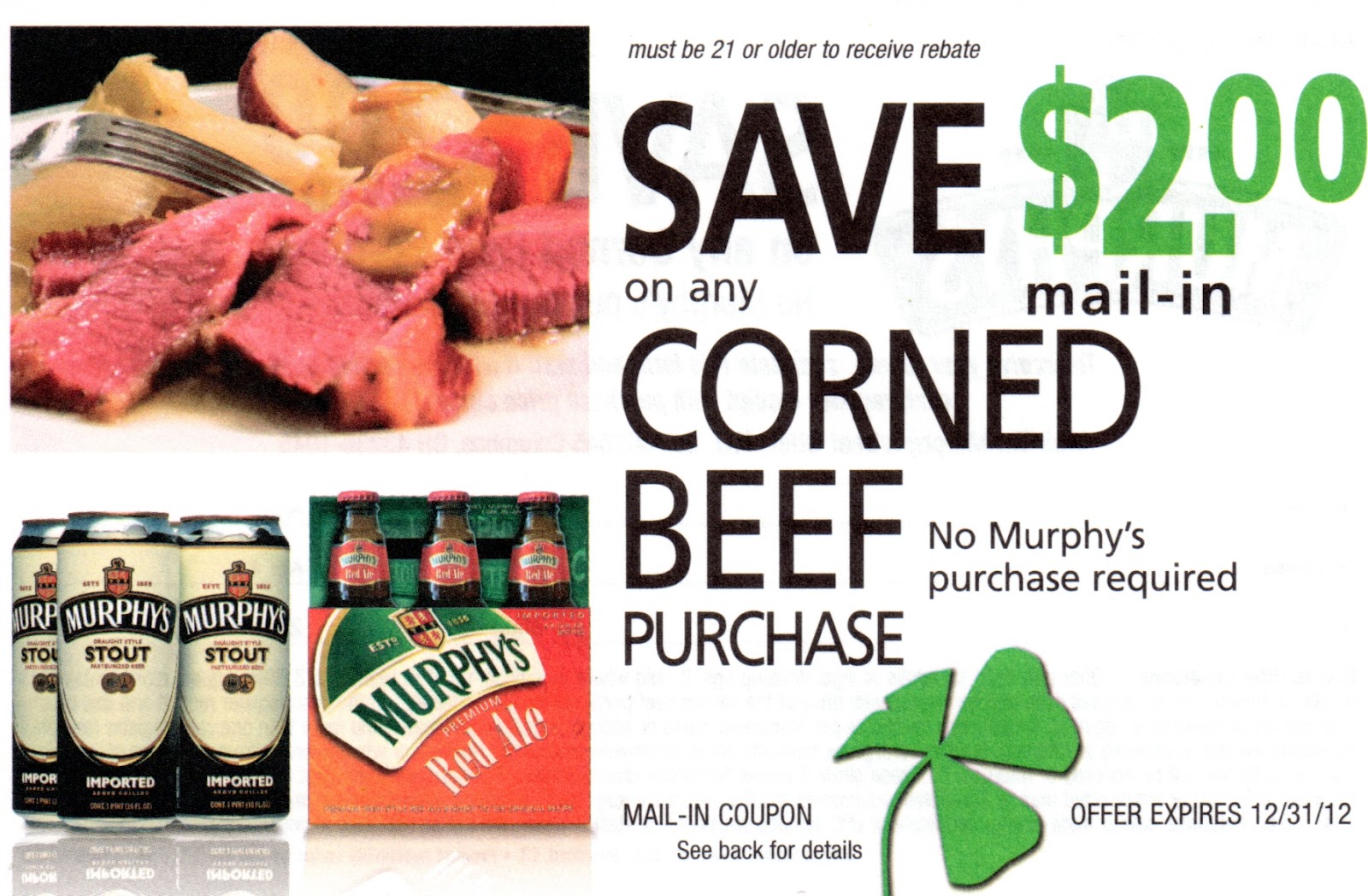 Coupon STL Murphy s Beer Rebate 2 On Corned Beef