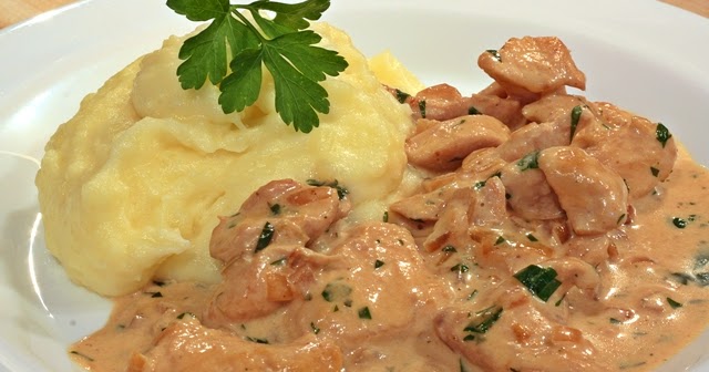 Putegeschnetzelte mit Kartoffelpüree