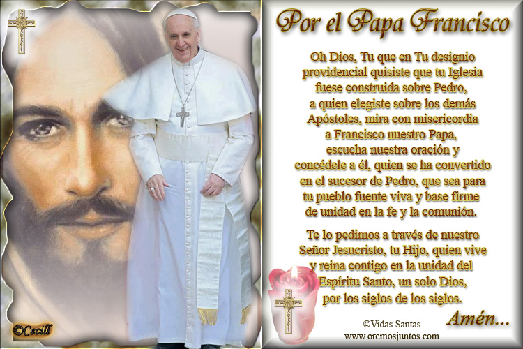 Vidas Santas Estampita Y Oración Por El Papa Francisco