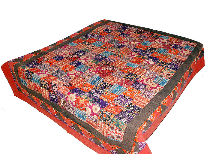 Rajasthan Handicrafts Hand quilted Kantha bedspreads , Reversible
