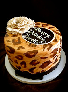 Sweet T's Cake Design: Leopard Print Birthday Cake w/ flower