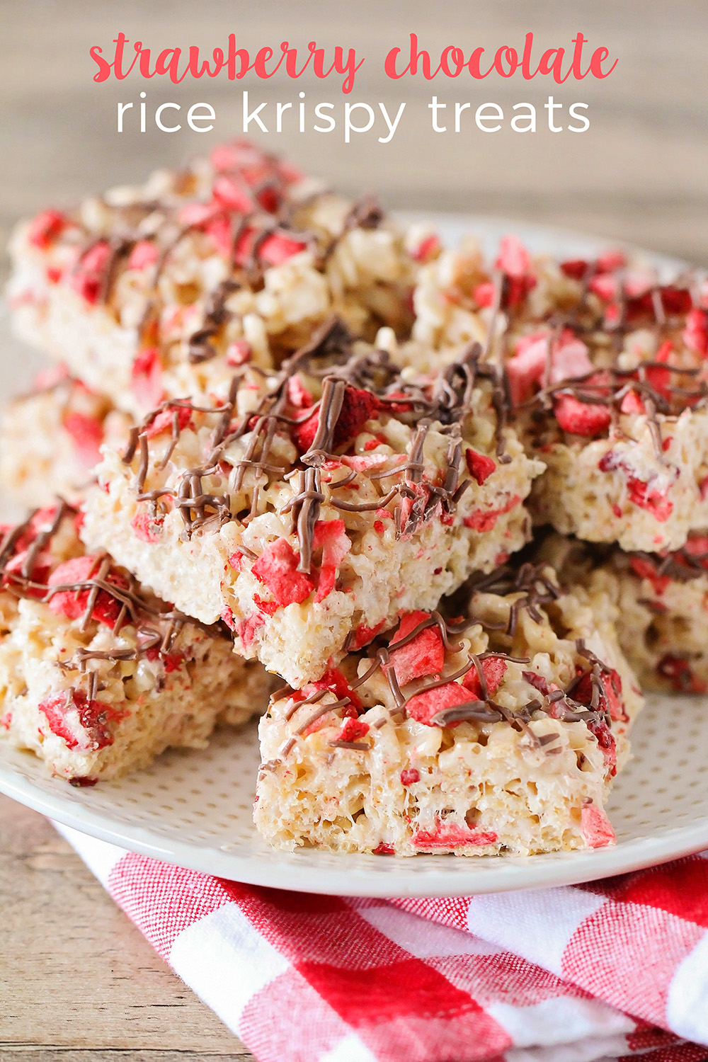 Chocolate Strawberry Rice Krispy Treats - The Baker Upstairs