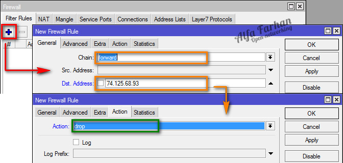 Lab 20 MikroTik - Blok Situs Dengan Firewall Filter Rules ~ Open Networking