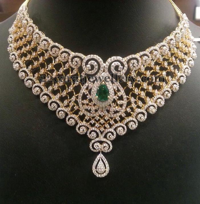 8 Lakhs Diamond Bridal Sets by PSJ Jewellery Designs