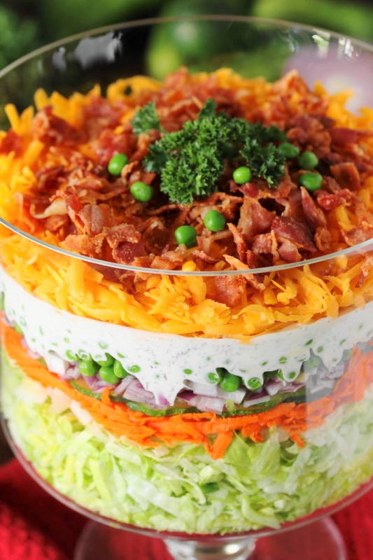 MakeAhead Layered Salad {For a Crowd} The Kitchen is My Playground