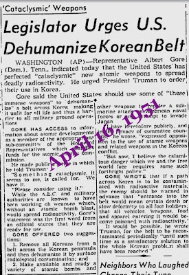 Urges U.S. Dehumanize Koean Belt - Al Gore Sr.,  1951