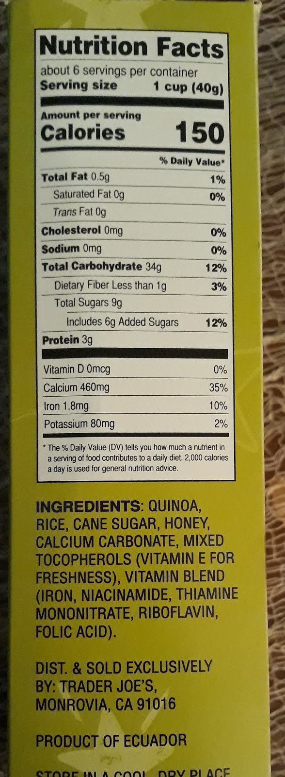 What's Good at Trader Joe's? Trader Joe's Crispy Quinoa Stars Cereal
