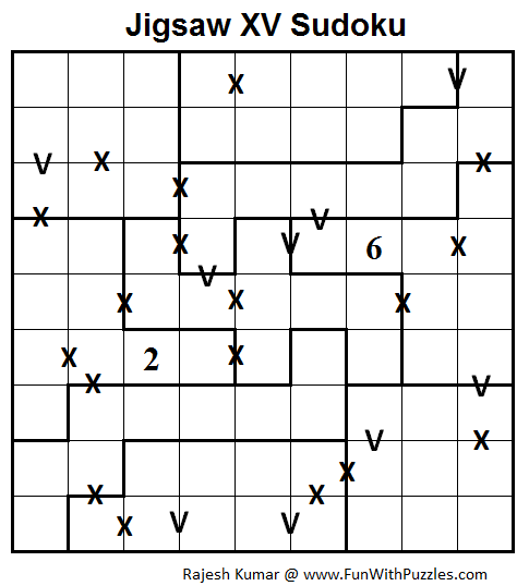 Jigsaw XV Sudoku (Daily Sudoku League #80)