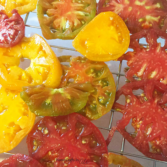 Colorful sliced tomatoes for pie
