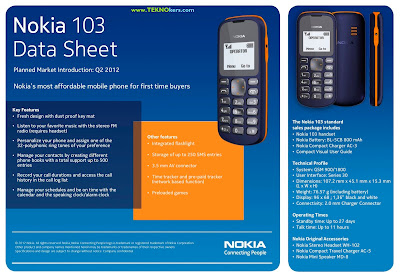 HP Nokia  Termurah  Keluaran Baru Rp 192 ribu  Nokia 103