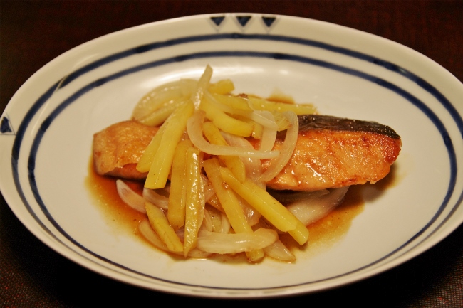 醤油 鮭 焼き バター の