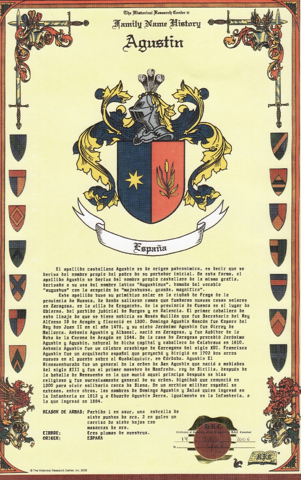 HUEHUETENANGO HISTORIA HISSPANA ESCUDO DEL APELLIDO Y CASA AGUSTIN