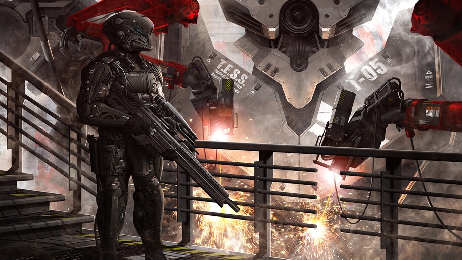 Sci-Fi, Soldiers, Guns, Rifle, 4K, #4.971 Wallpaper