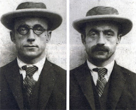 Brazilian police mugshots of Meneghetti in two of the many disguises he used while on the run